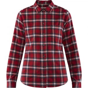 Fjallraven-Womens-Ovik-Flannel-Shirt-Deep-Red