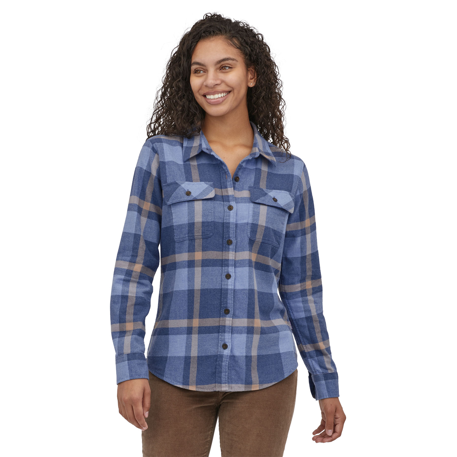 Patagonia Womens L/S Organic Cotton MW Fjord Flannel Shirt Mountain Factor