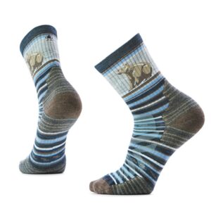 Smartwool Hike Targeted Cushion Bear Stripe Mid Crew Socks